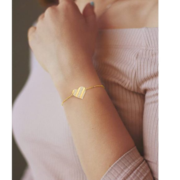 Stainless Steel Adjustable Bracelet with Cubic Zirconia Jewelry Gifts for Girls - Picture 2 of 5